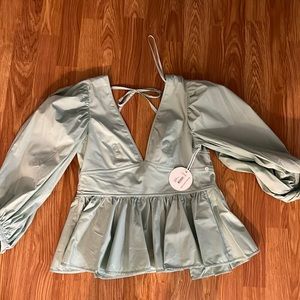 Staud Luna Top in Sage, Size 6